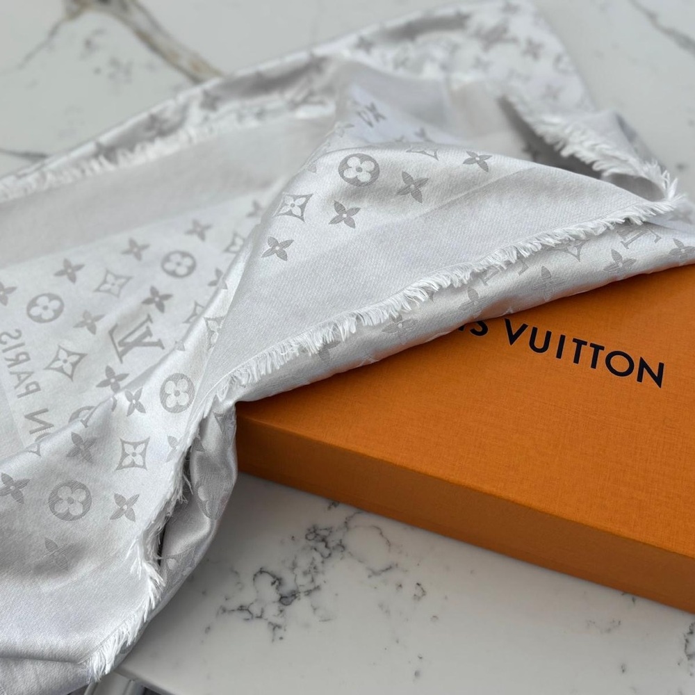 Louis Vuitton Gray Monogram Scarf